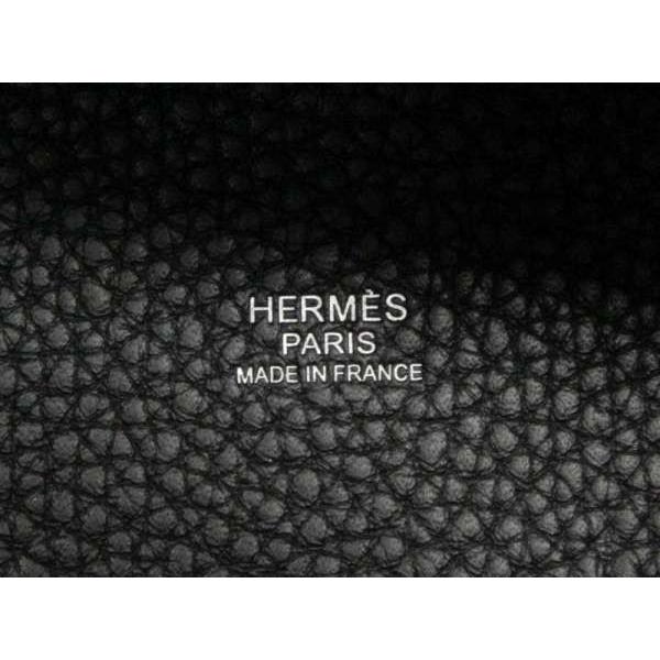 HERMES（エルメス） ハンドバッグ ピコタンロックMM ブラック×シルバー