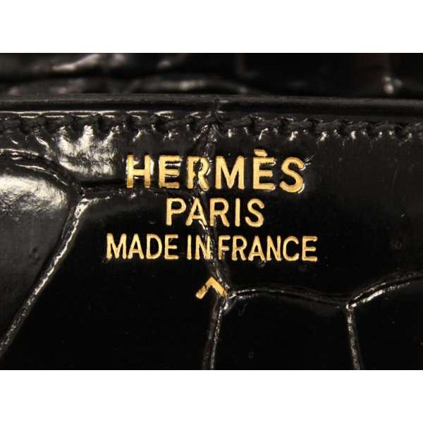 HERMES（エルメス） バーキン35 cm ハンドバッグ ブラック×ゴールド