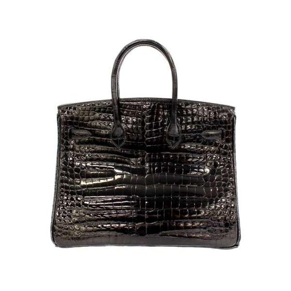 HERMES（エルメス） バーキン35 cm ハンドバッグ ブラック×ゴールド