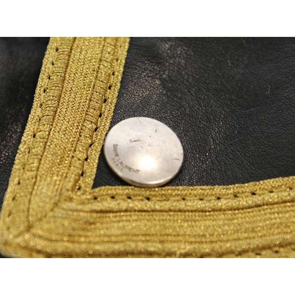 イヴサンローランリヴゴーシュ　レザージャケット　イタリア製　ゴールド　本革　38 YVES SAINT LAURENT RIVE GAUCHE レザージャケット ブルゾン ボンバー