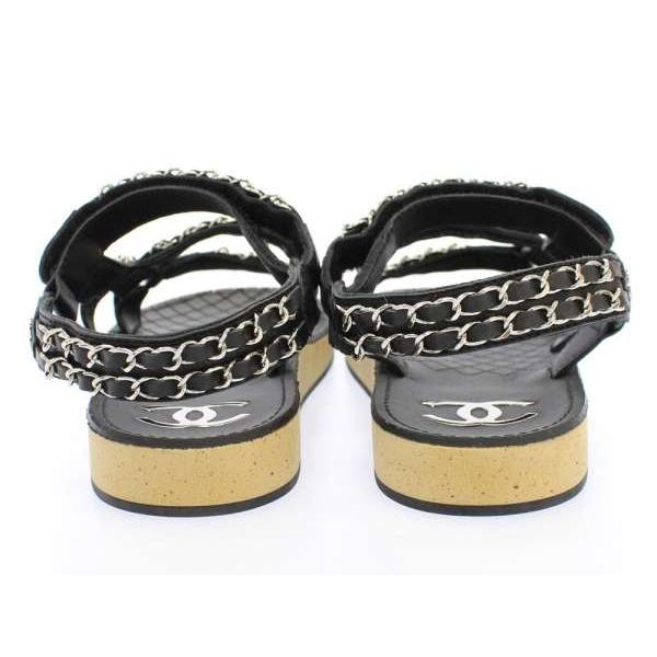 CHANEL シャネル サンダル ココマーク マトラッセ チェーン CHANEL シャネル サンダル ココマーク マトラッセ チェーン