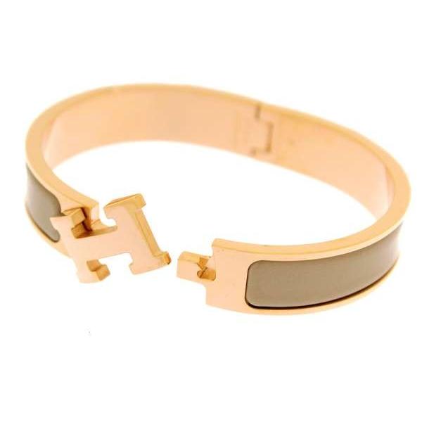 【美品】HERMESクリックH ゴールド＆マロングラッセ バングル ブレスレット HERMES（エルメス） ブレスレット クリック H クリッククラックPM