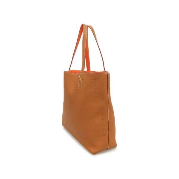 HERMES（エルメス） トートバッグ ドゥブルセンス36 ゴールド×オレンジ