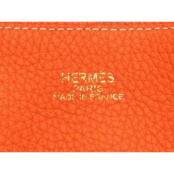HERMES（エルメス） トートバッグ ドゥブルセンス36 ゴールド×オレンジ