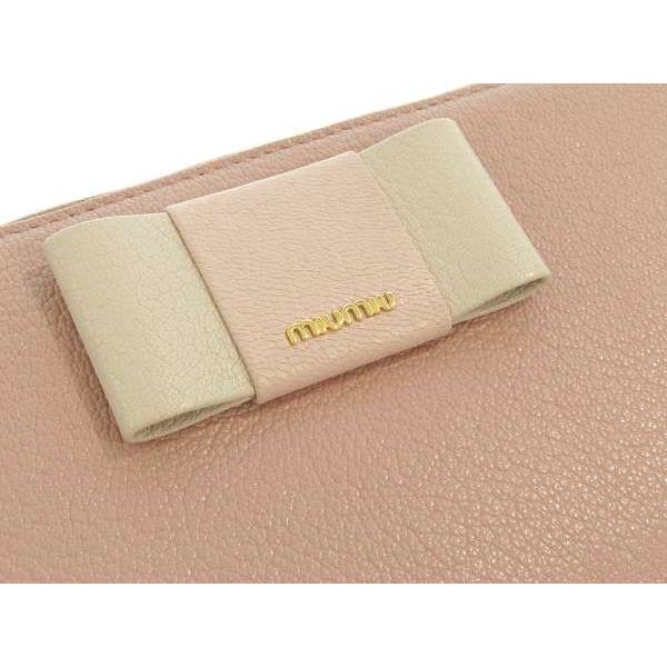 miu miu（ミュウミュウ） 長財布 マドラス リボン ラウンドファスナー