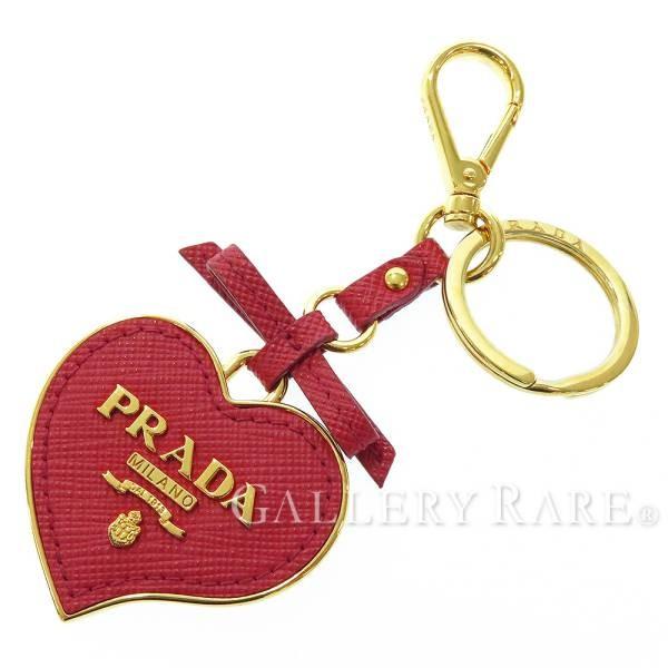 PRADA（プラダ） キーリング ハート リボンモチーフ バッグチャーム