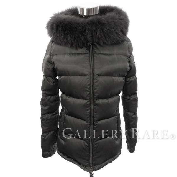 美品 PRADA プラダ ファー ダウン アウター 28D060 ロゴ 44 PRADA（プラダ） ダウンジャケット ファートリム付 ブルーフォックス