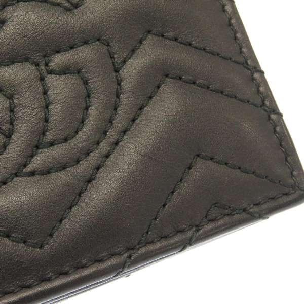 グッチ  GUCCI  GGマーモント  466492  ブラック  レザー シルバー コンパクトウォレット 極上美品  財布 GUCCI（グッチ） 財布 GGマーモント コンパクトウォレット 466492