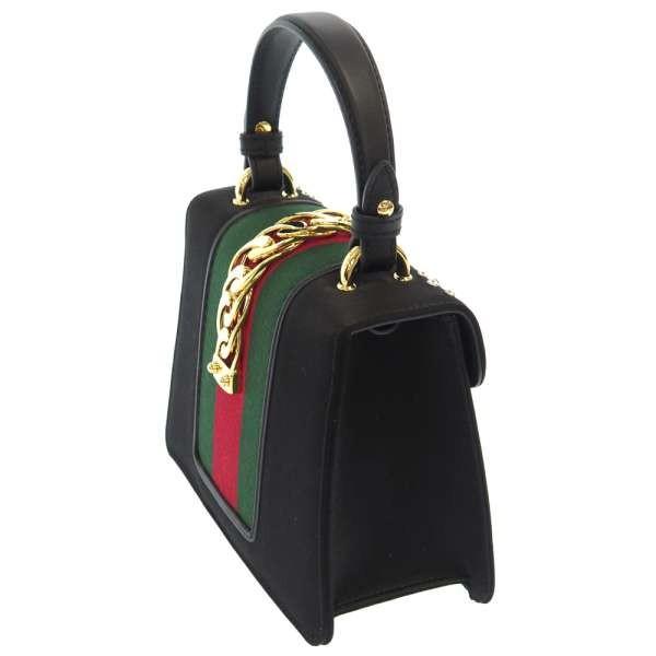 GUCCI（グッチ） ハンドバッグ シルヴィ ミニバッグ サテン ライン 