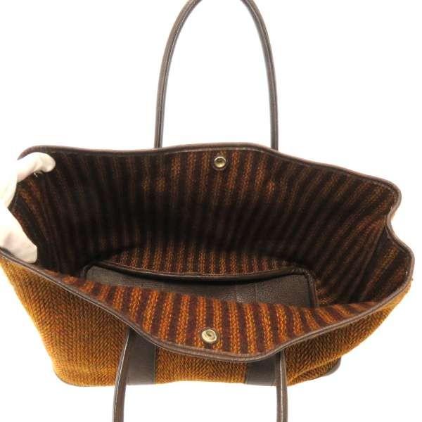 HERMES エルメス トートバッグ ガーデンパーティPM ブラウン×シルバー