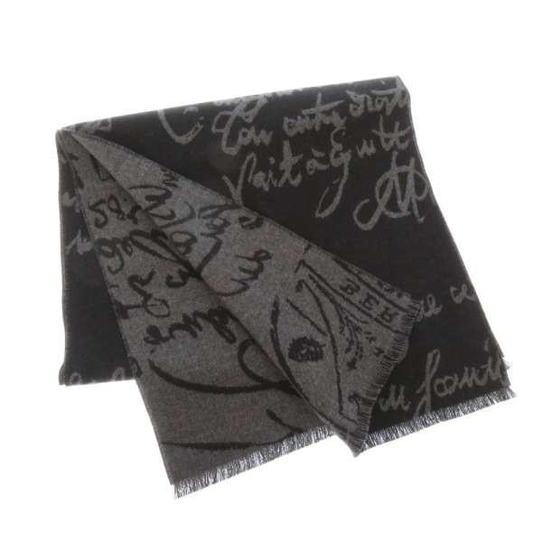 Berluti（ベルルッティ） マフラー スクリット ウール ブラック グレー