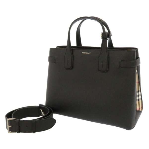 ⭐︎Burberry⭐︎新品・未使用　本革　ブラック ハンドバッグ BURBERRY（バーバリー） ハンドバッグ ブラック バーバリーチェック