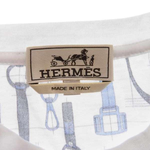HERMES エルメス Tシャツ ホースビット ベルト柄 メンズサイズL 服 