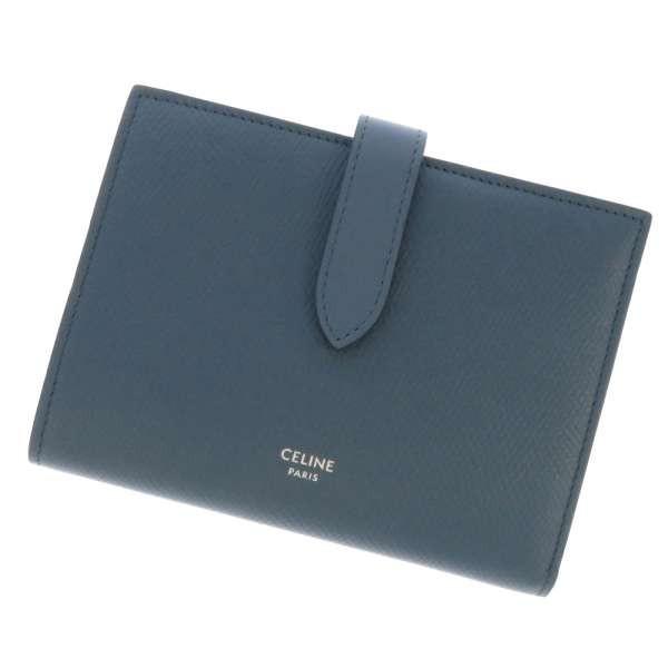 セリーヌ 二つ折り財布 ストラップ ウォレット ペブル ミディアム  