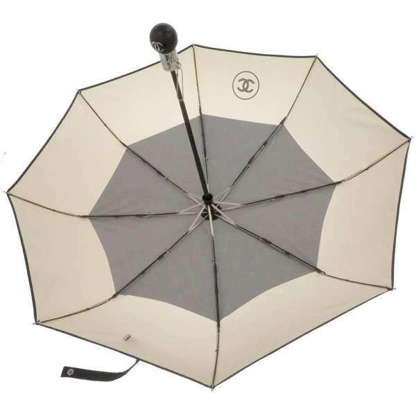 シャネル 傘 黒 ココマーク バイカラー 折りたたみ傘 CHANEL カサ アンブレラ ブラック 安心保証