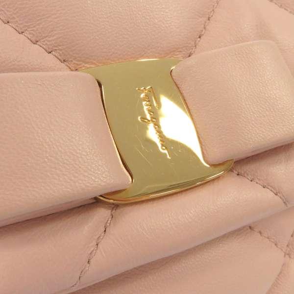 【美品✨】 フェラガモ ショルダーバッグ ヴァラリボン オールレザー FERRAGAMO（フェラガモ） ショルダーバッグ ヴェラ リボン ピンク 21