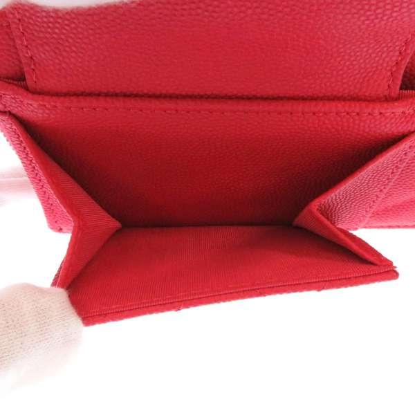 CHANEL シャネル コインケース キャビアスキン レッド ラウンドファスナー