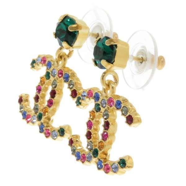 CHANEL（シャネル） ピアス ココマーク ラインストーン マルチカラー
