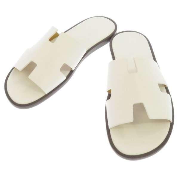 税込 Hermes メンズサイズ40 Izmir イズミール サンダル エルメス C 05f 新品同様 サンダル エルメス 送料無料 靴 安心保証 白 Hロゴ サンダル Affaires Sociales Gouv Cg