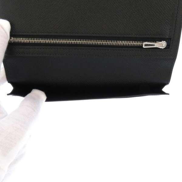 HERMES（エルメス） 二つ折り長財布 シチズンツイル ロング ブラック
