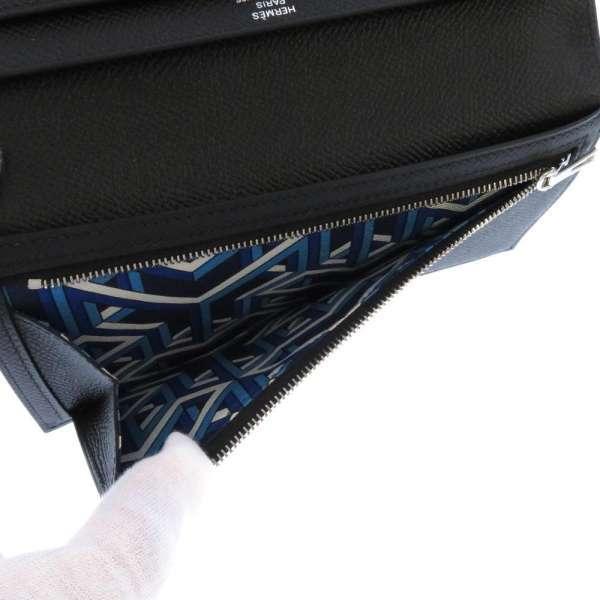 HERMES（エルメス） 二つ折り長財布 シチズンツイル ロング ブラック