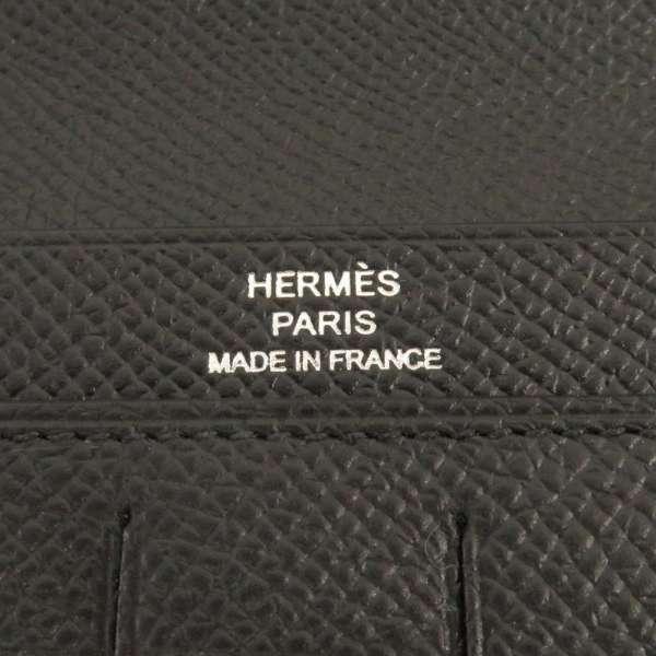 HERMES（エルメス） 二つ折り長財布 シチズンツイル ロング ブラック