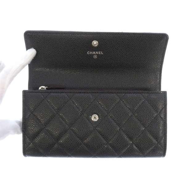 CHANEL シャネル 長財布 マトラッセ キャビアスキン ココマーク 二