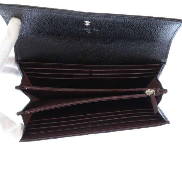 【ノエ】◆シャネル キャビアスキン 長財布 マトラッセ ココマーク 黒◆ CHANEL シャネル 長財布 マトラッセ キャビアスキン ココマーク 二