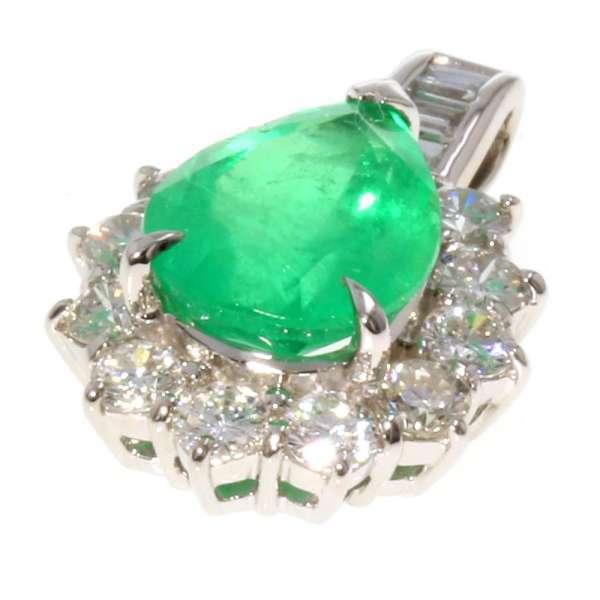 エメラルド ダイヤモンド ペンダントトップ エメラルド3.317ct/ダイヤ