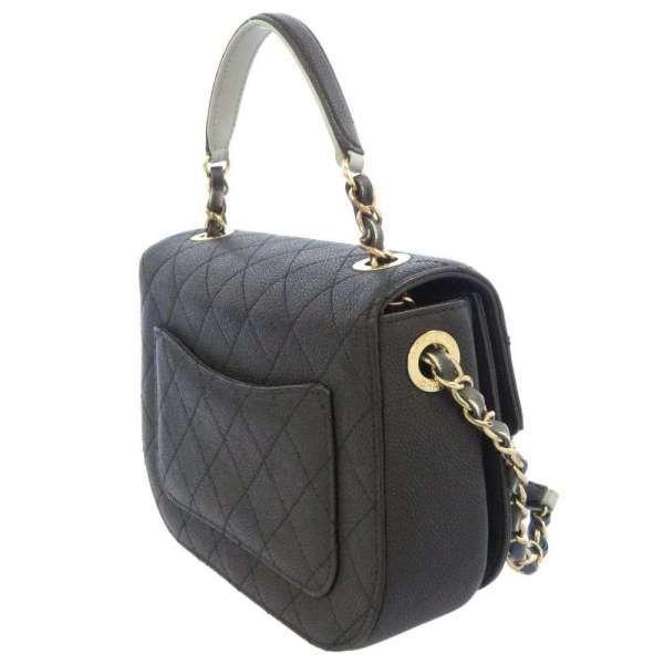 シャネル A93659 ショルダーバッグ ブラック  CHANEL ココマーク キャビアスキン CHANEL（シャネル） チェーンショルダーバッグ ココマーク トップ