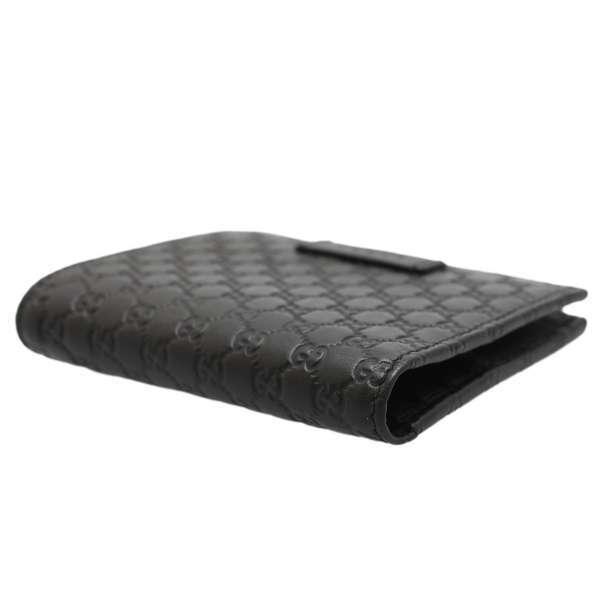 良品　グッチ　マイクロシマ　折り財布　コンパクトウォレット　黒　510318 GUCCI（グッチ） 二つ折り財布 マイクログッチシマ 510318 GUCCI 財布