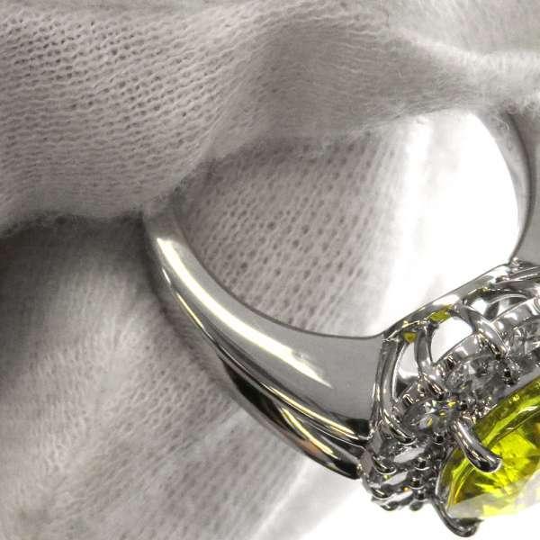 イエロートルマリン リング トルマリン 5.87ct/ダイヤ 1.072ct Pt900 