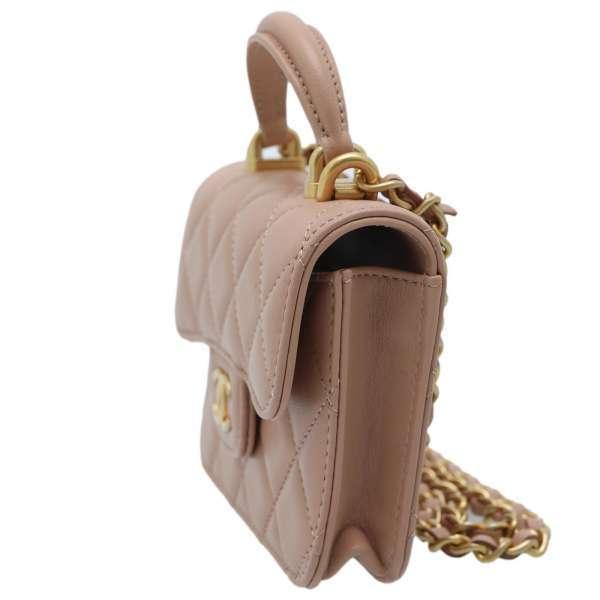 シャネル チェーンウォレット マトラッセ ココマーク フラップ トップハンドル ミニミニ パース ラムスキン AP2200 CHANEL 財布 シャネル チェーンウォレット マトラッセ ココマーク フラップ トップ