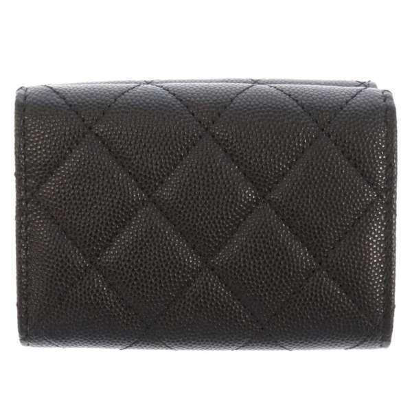 CHANEL（シャネル） 三つ折り財布 ココマーク ラインストーン キャビア