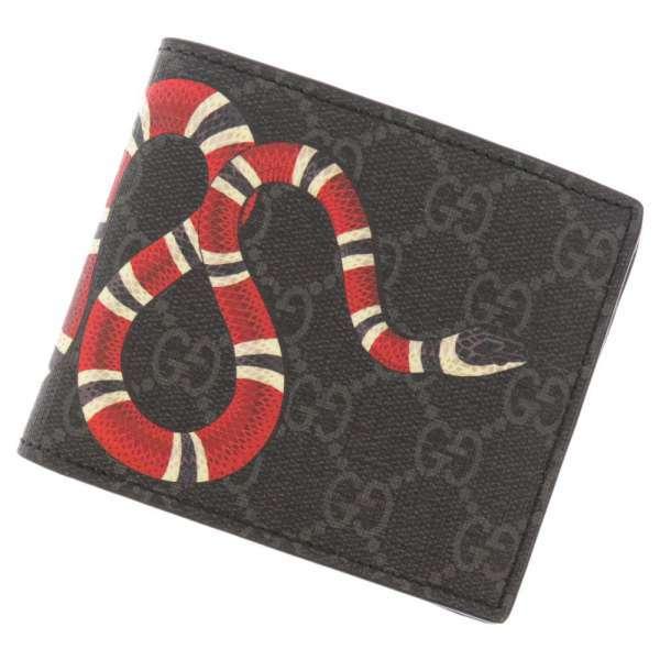 GUCCI（グッチ） 二つ折り財布 GGスプリーム スネーク 451266 GUCCI