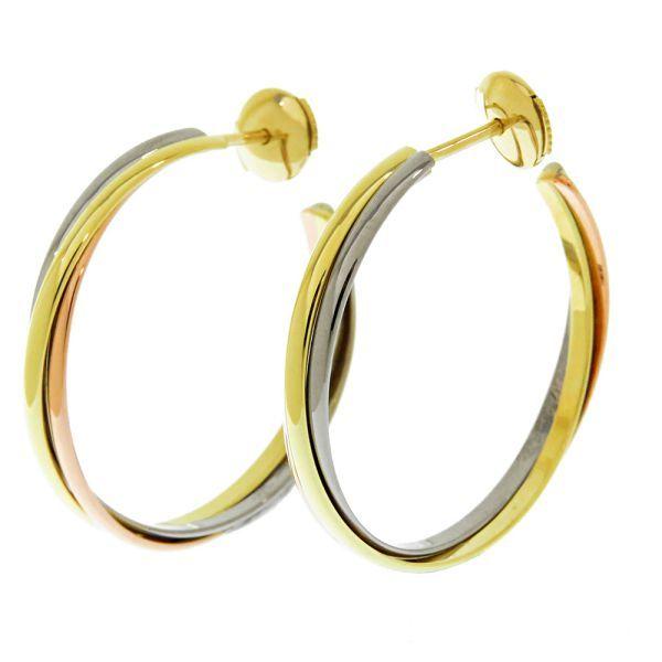 Cartier（カルティエ） ピアス トリニティ フープ K18WGホワイト