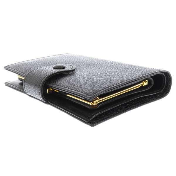 シャネル CHANEL ココマーク 財布 キャビアスキン ブラック がま口 美品］CHANEL シャネル キャビアスキン ココマーク 二つ折り財布