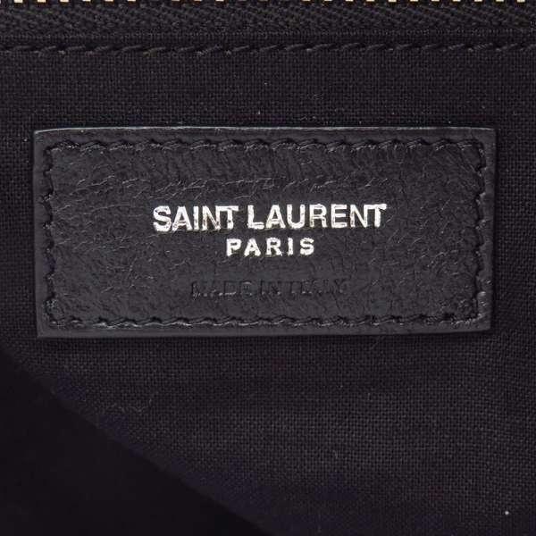 美品 イヴサンローラン レザー トートバッグ ロゴ型押し クロコ ロゴ 黒 Yves Saint Laurent（イヴ・サンローラン） サンローランパリ トート