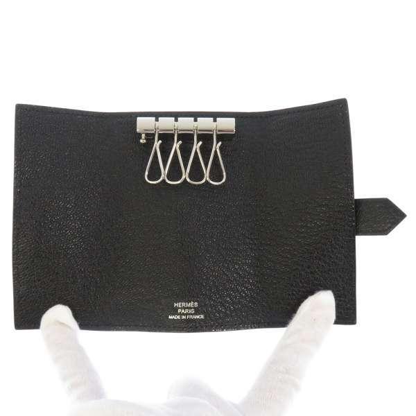 【HERMES】ベアン　シェーブル4連キーケース　ブラック　⬜︎M刻印 HERMES（エルメス） 4連キーケース ベアン ブラック/シルバー金具