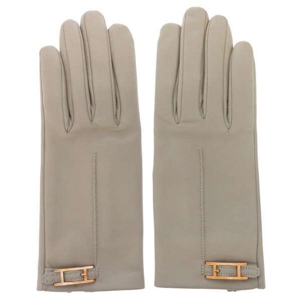 新しいコレクション エルメス グローブ グレー 手袋 レザーグローブ