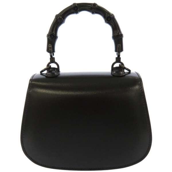 美品 グッチ バンブー 2way レザー ショルダーバッグ ハンドバッグ 黒 GUCCI グッチ ハンドバッグ バンブー ミニ トップハンドル 686864