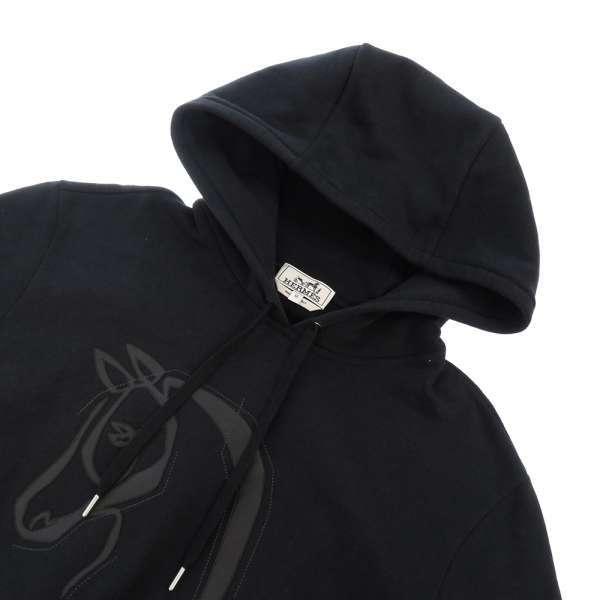 HERMES エルメス パーカー ホース レザーパッチ メンズサイズM 