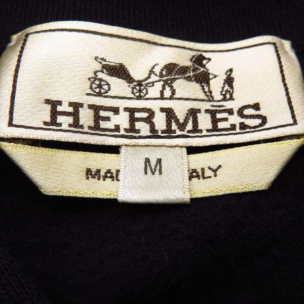 HERMES エルメス パーカー ホース レザーパッチ メンズサイズM 
