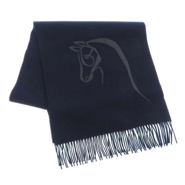 HERMES（エルメス） マフラー Cheval auTrait レザーパッチスカーフ