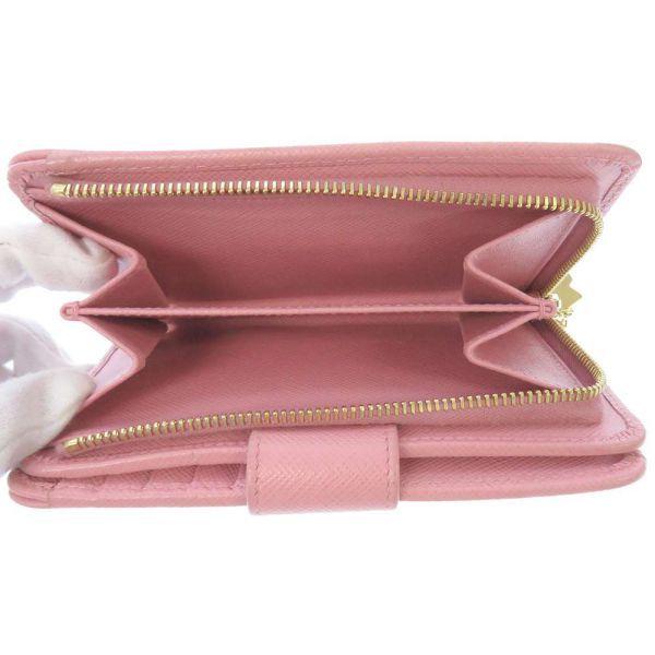 プラダ 二つ折り財布 レザー リボンチャーム 1ML225 PRADA 財布 ピンク 