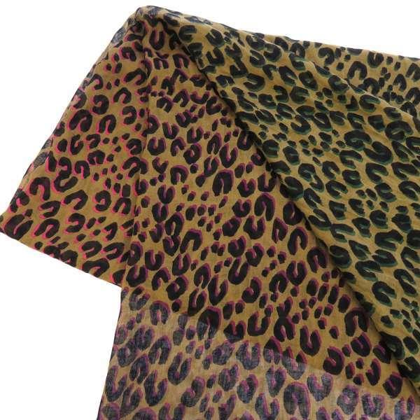 LOUIS VUITTON レオパード柄 ストール カシミヤ シルク レディース