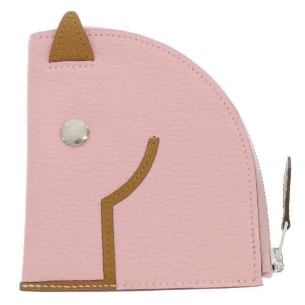 エルメス パドック シェブルミゾル　Z刻印 ケース ピンク レザー エルメス パドック シェブルミゾル Z刻印 コインケース ピンク レザー