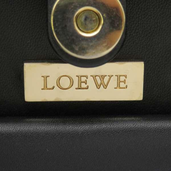 LOEWE（ロエベ） ハンドバッグ ロゴ レザー バッグ がま口 黒 安心保証