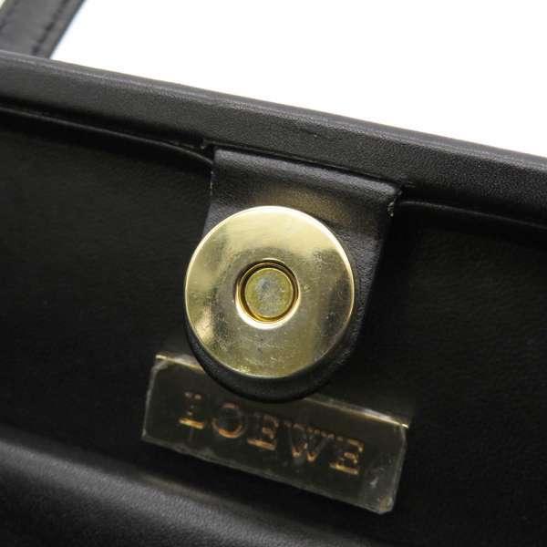 LOEWE（ロエベ） ハンドバッグ ロゴ レザー バッグ がま口 黒 安心保証