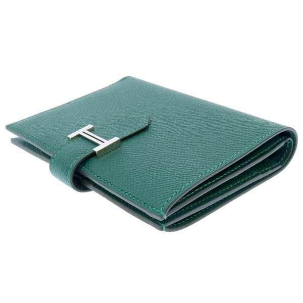 エルメス財布 エルメス 三つ折り財布 クリック12 ネイビー/シルバー金具アリゲーター